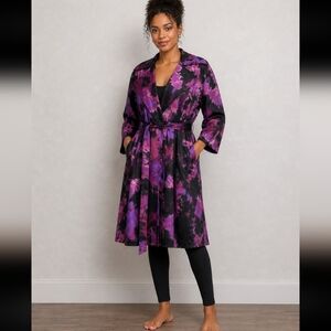 TINSIL Tye Dye Small Purple Trench Coat Stunning